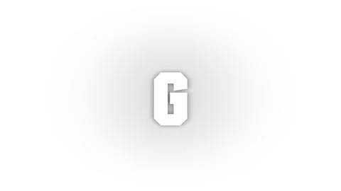 White g icon with shadow isolated on white background. Stock Footage 205586767