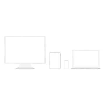 White gadgets set Stock Illustration