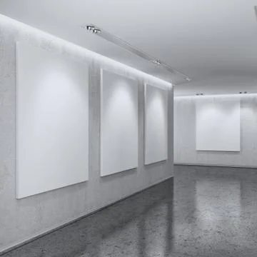 White Gallery Interior Stock Illustration