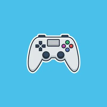 White game controller with colorful buttons Stock Illustration