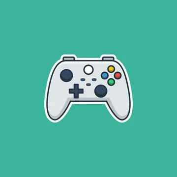 White game controller with colorful buttons Stock Illustration