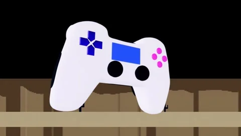 White game controller initiating via initial tilt, rocking and tilting above Stock Footage 338356411