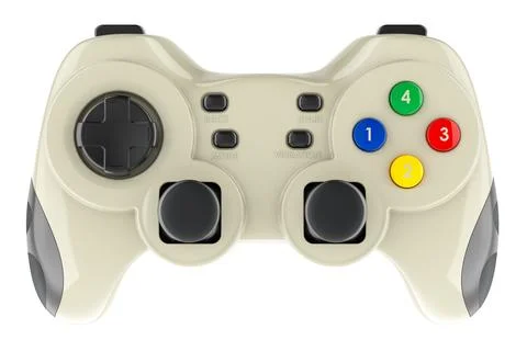 White game controller, top view. 3D rendering Stock Illustration