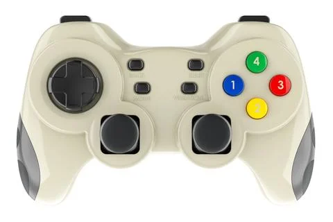 White game controller, top view. 3D rendering White game controller, top v... Stock Photos