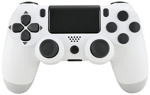 White gaming controller isolated on white background. Stock Photos