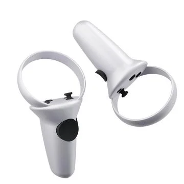 White Gaming VR Controllers. Isolated On white background. 3D Render. Stock Illustration