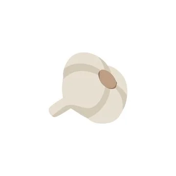 White garlic back side simple vector illustration isolated on white backgroun Stock Illustration