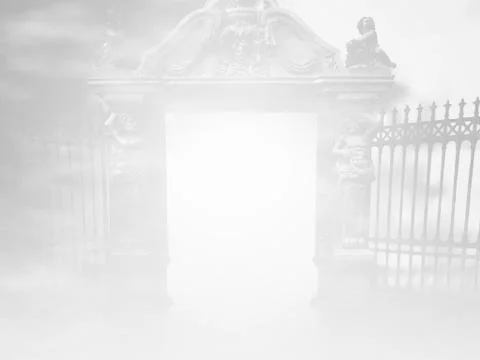 White Gate Backdrop Stock Illustration