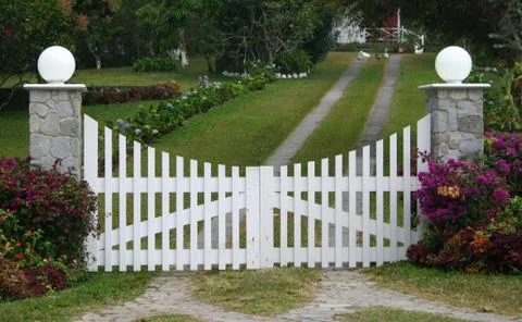 White Gate Stock Photos