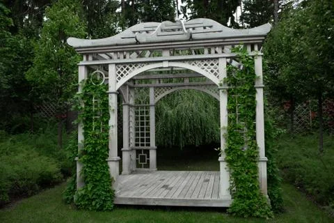 White gazebo Stock Photos