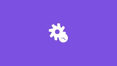 White gear and clock time icon on a solid violet background 動画素材 341485236