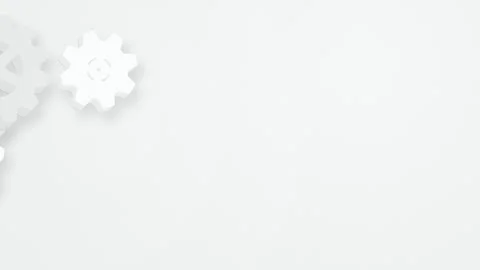 White gear icon rotating seamless loop motion background Stock Footage 345601014