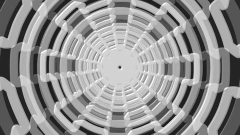 White Gear Shape Rotation Zoom Stock Footage 100377419