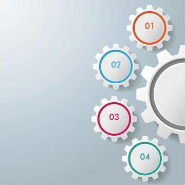 White gears 3 Illustrazione stock