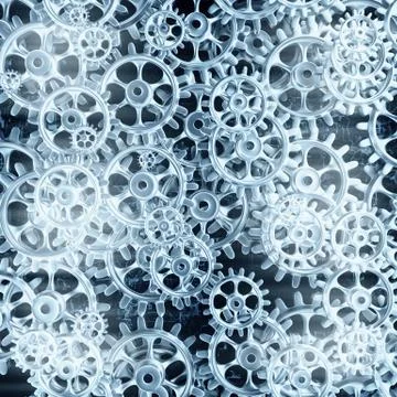 White gears and cogs macro Stockillustratie