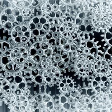 White gears and cogs macro Stockillustratie