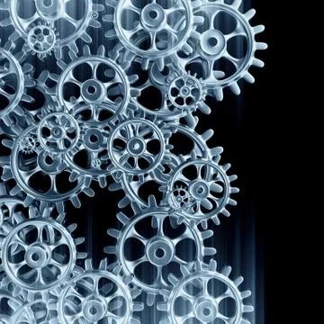 White gears and cogs macro Stockillustratie