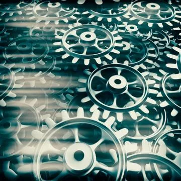 White gears and cogs macro Stockillustratie