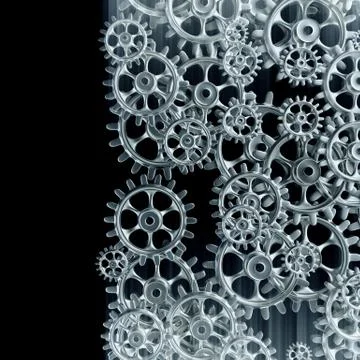 White gears and cogs macro Stockillustratie