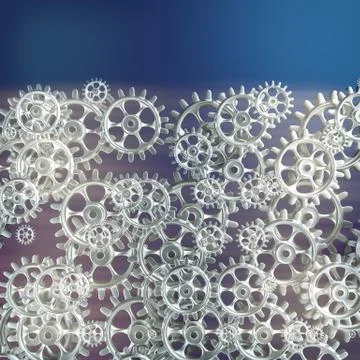 White gears and cogs macro Stockillustratie