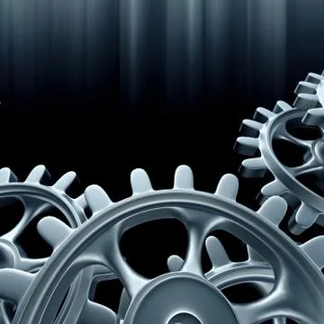White gears and cogs macro Stockillustratie