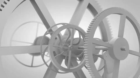 White gears in motion in a mechanical device. Gearbox rotating machine parts 스톡 동영상 61068228