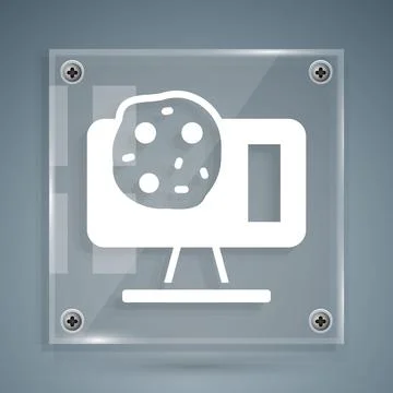 White Genetic engineering modification on laptop icon isolated on grey 스톡 일러스트