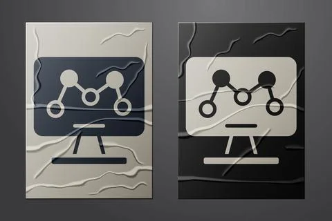 White Genetic engineering modification on laptop icon isolated on crumpled paper イラスト素材