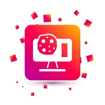 White Genetic engineering modification on laptop icon isolated on white Illustrazione stock