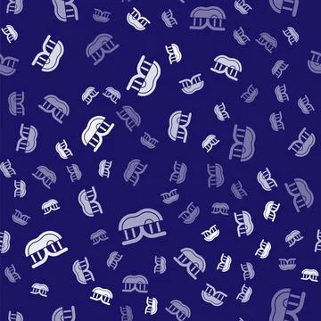 White Genetically modified meat icon isolated seamless pattern on blue Stock Illustration