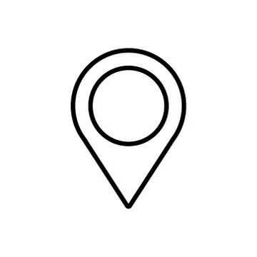 White geo tag outline icon. Symbol, logo illustration for mobile concept and web Stock Illustration