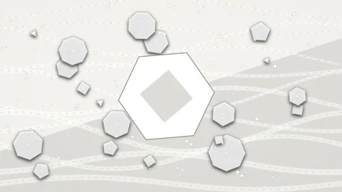 White Geometric 3D Loop - Clean Modern Minimal Backdrop Video stock 344031387