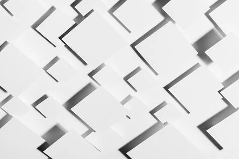 White geometric abstract background with rhombuses in hard light with strict  Foto stock