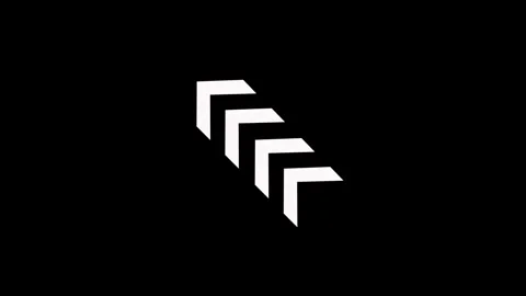 White geometric abstract stacked arrows shape Stock Footage 328385389