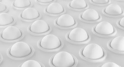 White geometric background. Simple dimple push sensory fidget mockup. Anti Illustrazione stock