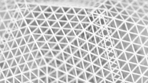 White Geometric Cage Close Seamless Loop Stock Footage 141955697