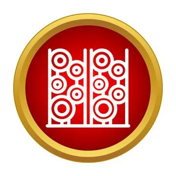 White geometric circle pattern creating security screen fence icon Illustrazione stock