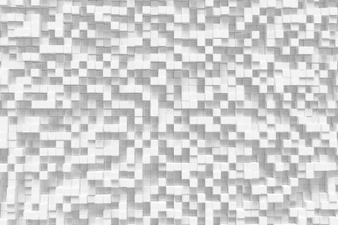 White geometric cube, cubical, boxes, squares form abstract background. Abstract Stock Illustration