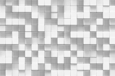White geometric cube, cubical, boxes, squares form abstract background. Abstract Stock Illustration