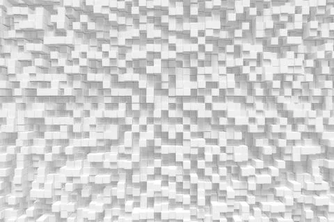 White geometric cube, cubical, boxes, squares form abstract background. Abstract Illustrazione stock