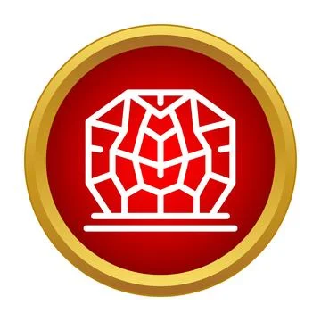 White geometric diamond or gemstone icon Illustrazione stock