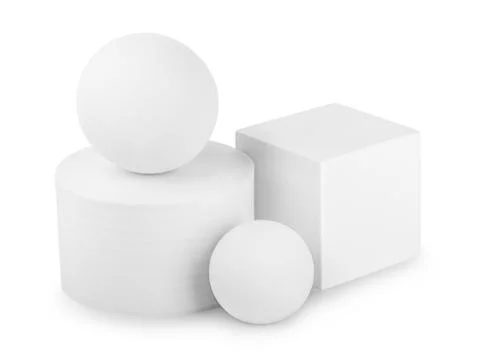 White geometric figures Stock Photos