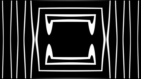 White geometric frames on a black background to create deep tunnel effect Видео 332813244
