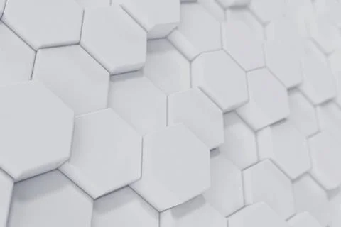 White geometric hexagonal abstract background. 3d rendering 스톡 일러스트