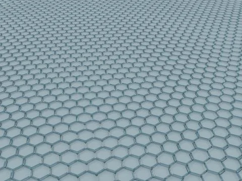 White geometric hexagonal abstract background. 3d rendering Stock Illustration