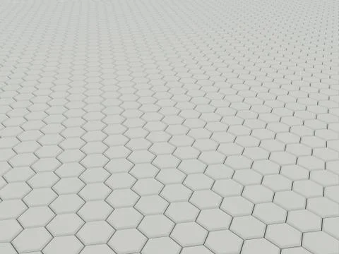 White geometric hexagonal abstract background. 3d rendering 库存插图