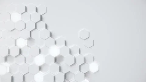 White geometric hexagonal abstract background. Surface polygon pattern with Stockillustratie