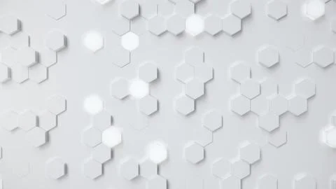 White geometric hexagonal abstract background. Surface polygon pattern with イラスト素材