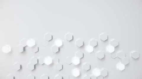 White geometric hexagonal abstract background. Surface polygon pattern with Illustrazione stock