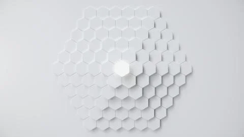 White geometric hexagonal abstract background. Surface polygon pattern with イラスト素材